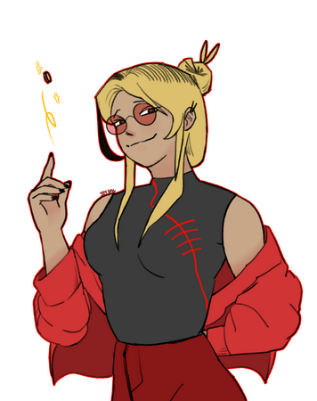 crop of a fullbody OC commission for razorroy.
